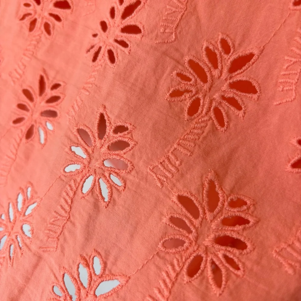 Lilly Pulitzer Coral Peach Astara Eyelet A-Line Mini Dress Size Medium
